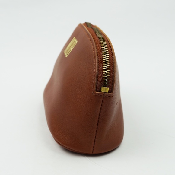 New MADEWELL The Makeup Pouch MONOGRAMMED NOB in English Saddle Leather - Picture 3 of 6